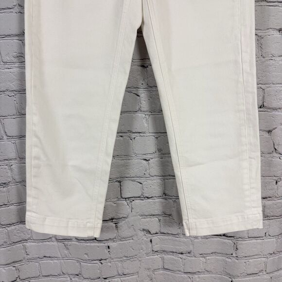 Everlane The Straight Leg Crop Pants White Cotton Twill Womens Size 4 Preppy - Picture 6 of 11